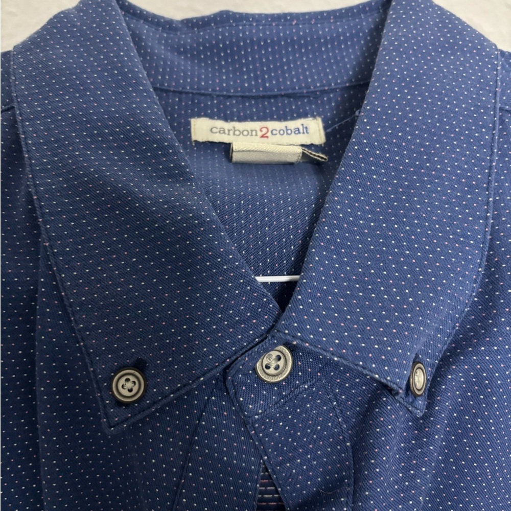 Carbon2Cobalt Men's Polka Dot Blue Shirt